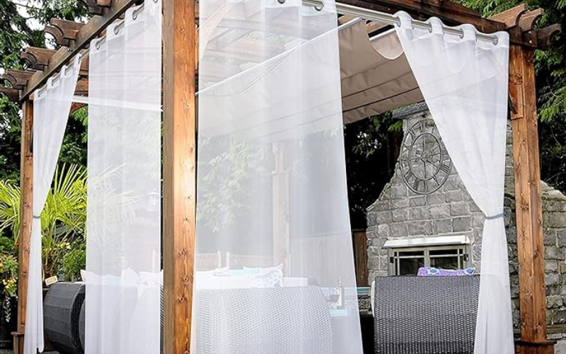 Sheer outdoor curtains