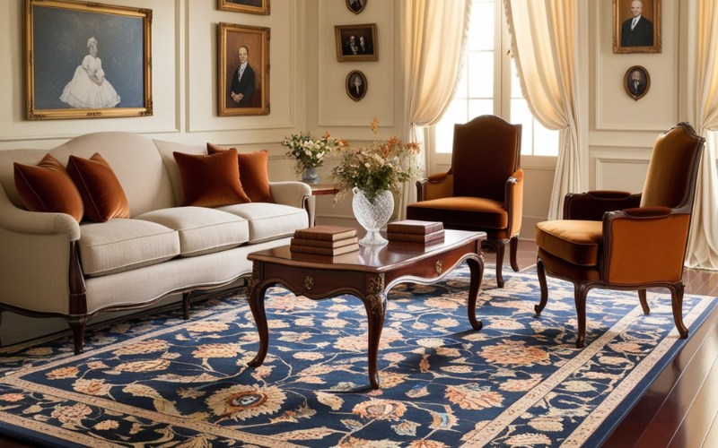 Living Room with Persian Rug