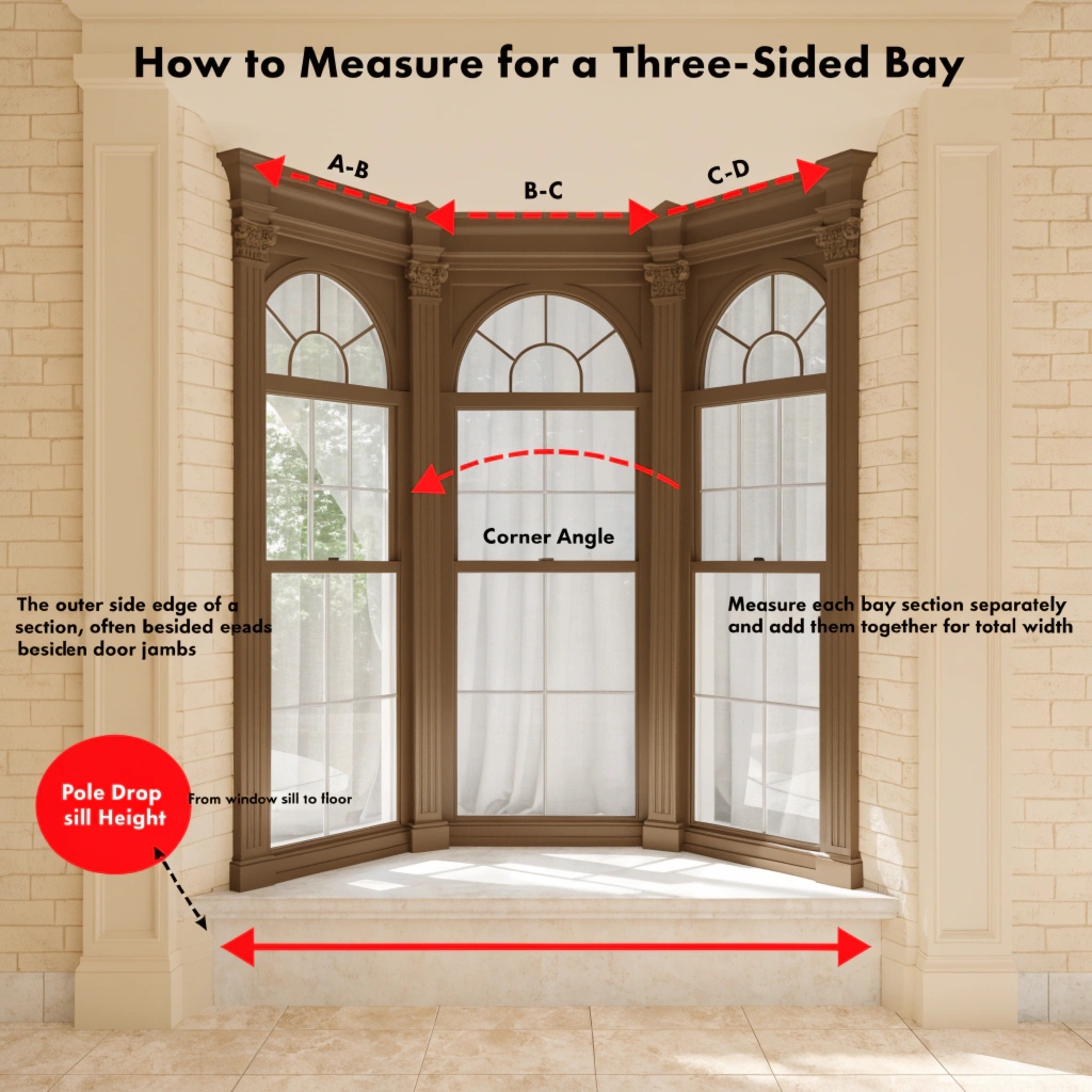 curtain pole for bay window