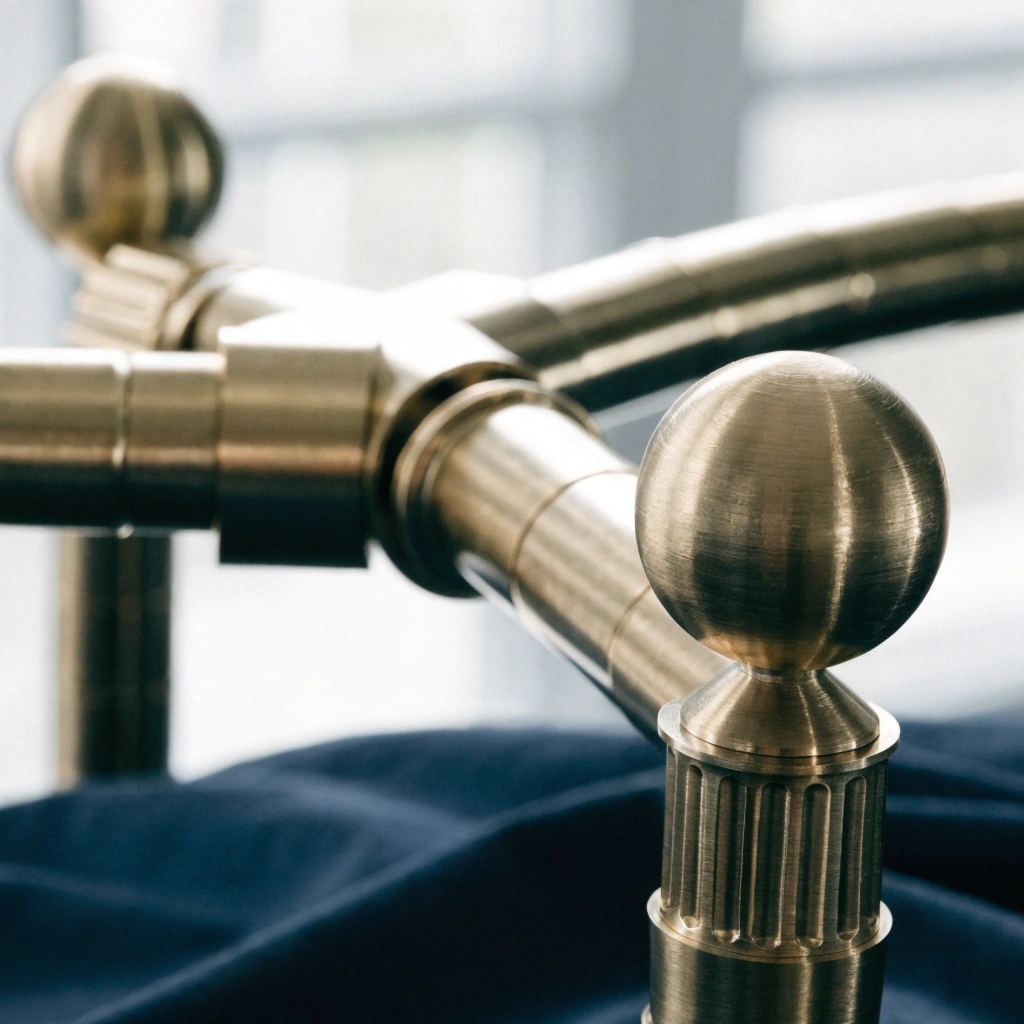 Bay window curtain rail