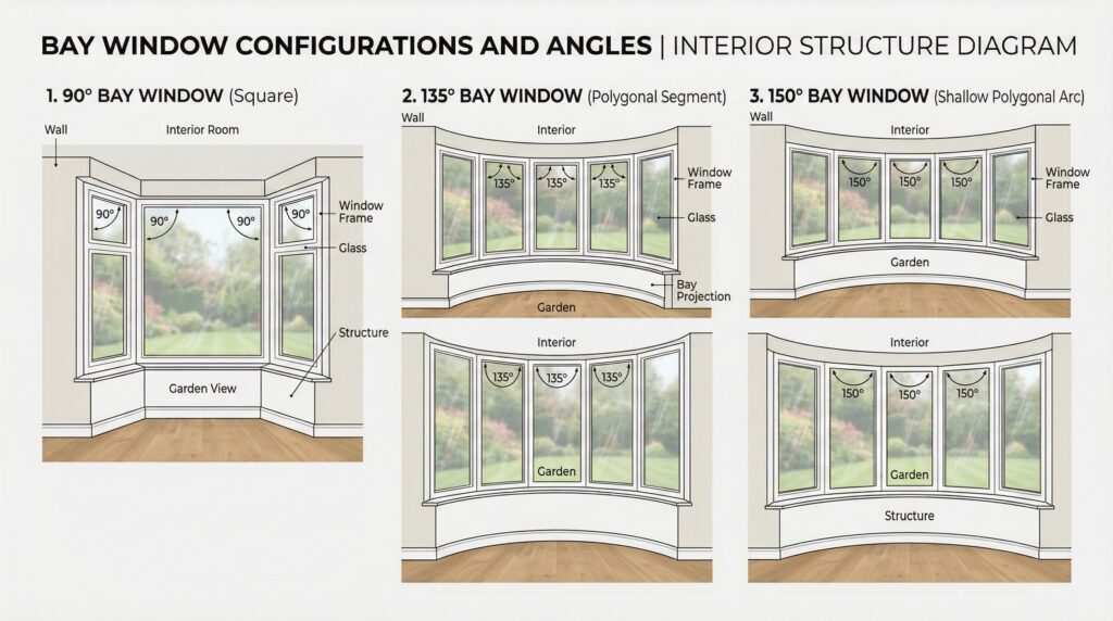 Flexible curtain rail for bay windows